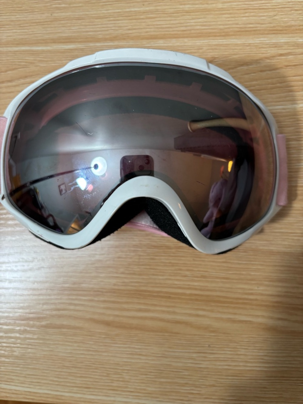 Pink and White Ski/Snowboard Goggles with Tinted Lens
